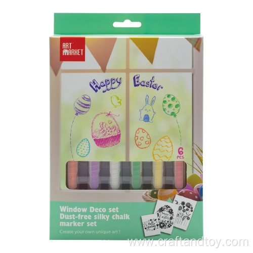 Window deco set dust free silky chalk marker set